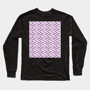 Purple Sayagata Japanese Pattern Long Sleeve T-Shirt